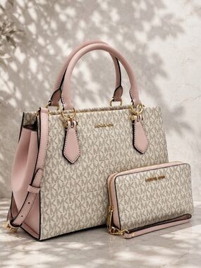Michael Kors Marilyn Medium Satchel Crossbody Bag And Wallet Set